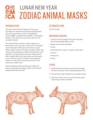Zodiac Animal Masks