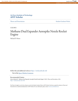 Methane Dual Expander Aerospike Nozzle Rocket Engine Michael D