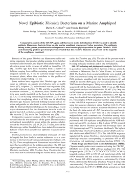 Novel Epibiotic Thiothrix Bacterium on a Marine Amphipod David C