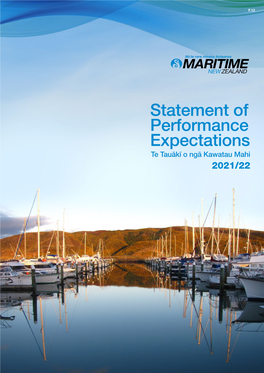 Statement of Performance Expectations 2021-22