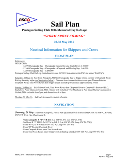 Nautical Information for Skippers and Crews