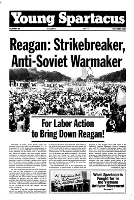 For Labor Action to Bring Down Reagan!
