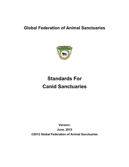 Standards for Canid Sanctuaries