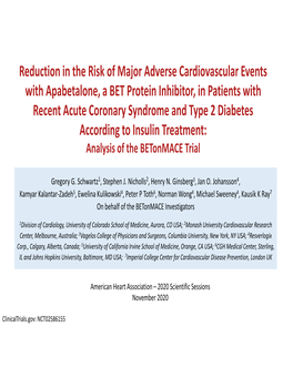 Reduction in the Risk of Major Adverse Cardiovascular Events