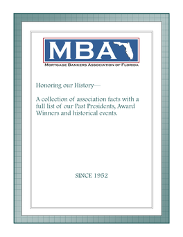 MBAF History Since 1952