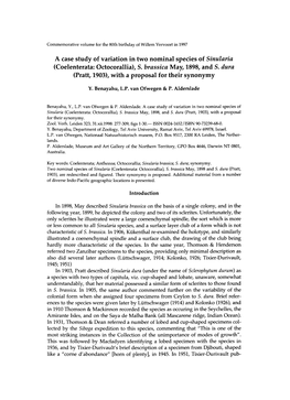 A Case Study of Variation in Two Nominal Species of Sinularia (Coelenterata: Octocorallia), S