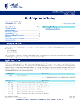 Fecal Calprotectin Testing