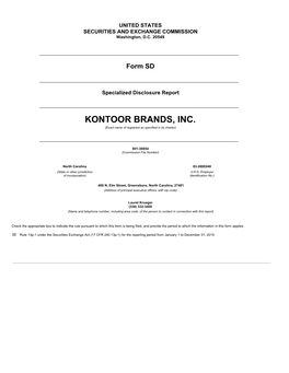 KONTOOR BRANDS, INC. (Exact Name of Registrant As Specified in Its Charter)