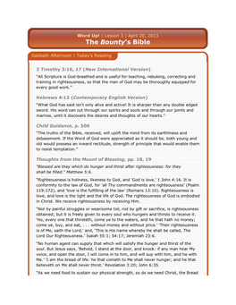 The Bounty's Bible