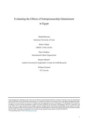 Evaluating the Effects of Entrepreneurship Edutainment in Egypt