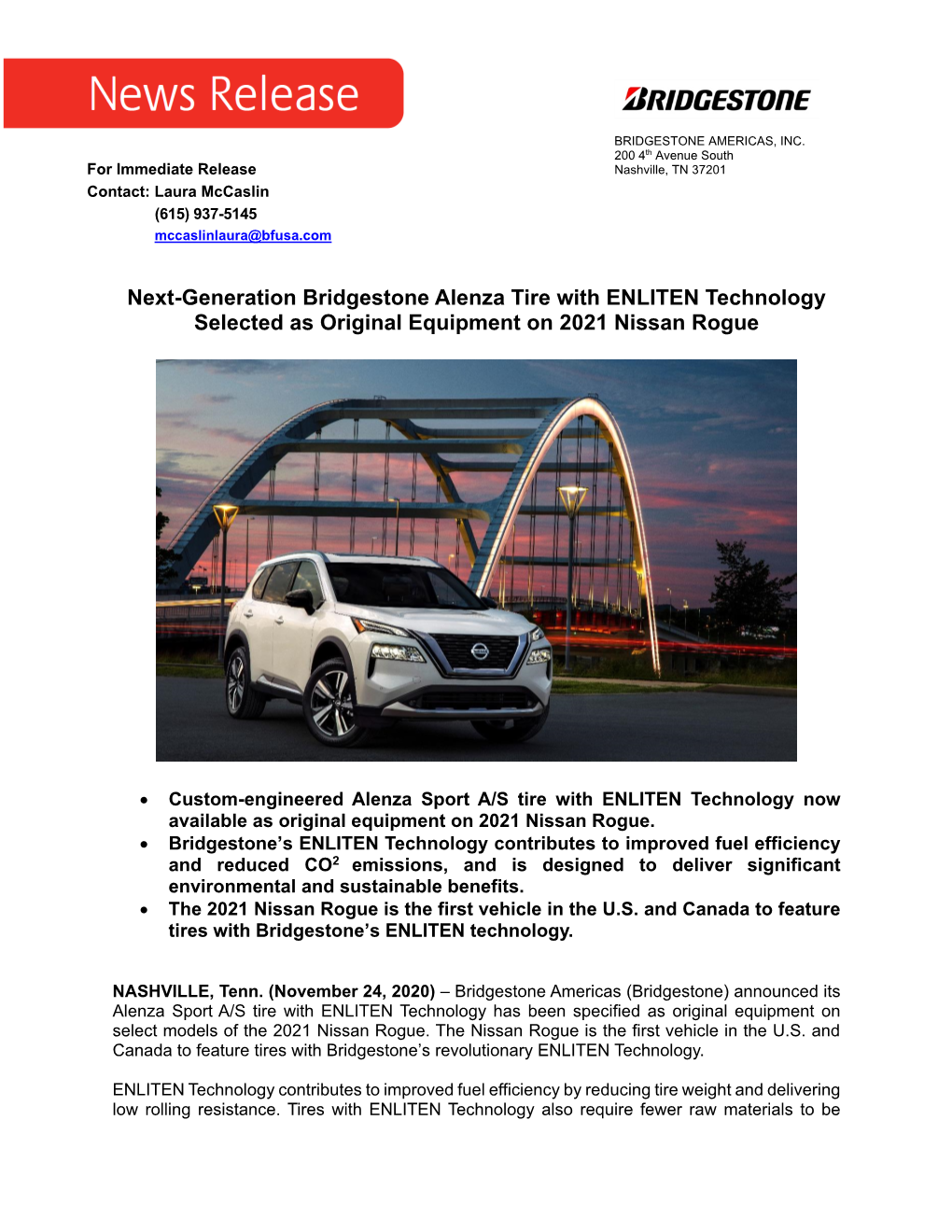 112420 Alenza Tire Selected As OE for 2021 Nissan Rogue