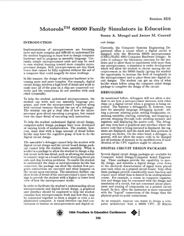 Motorola 68000 Family Simulators in Education