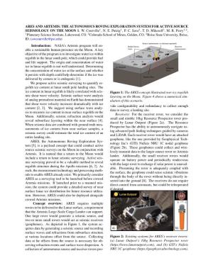 Ares and Artemis: the Autonomous Roving Exploration System for Active Source Seismology on the Moon S