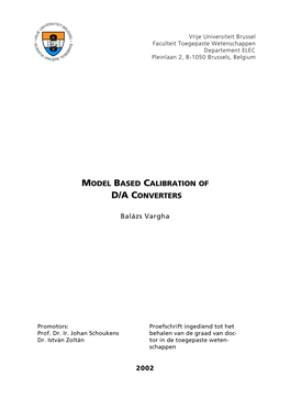 Model Based Calibration of D/A Converters