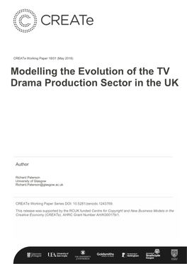 Modelling the Evolution of the TV Drama Production Sector in the UK