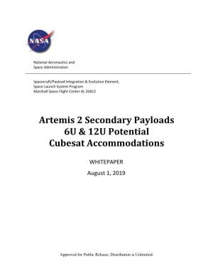 Artemis 2 Secondary Payloads 6U & 12U Potential Cubesat Accommodations