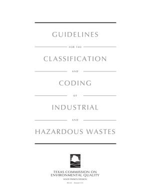 Classification & Coding of Industrial & Hazardous Waste