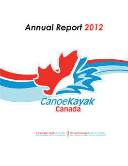 Annual Report 2012 Canoekayak.Ca