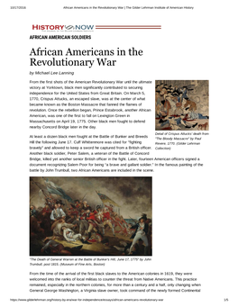 African Americans in the Revolutionary War | the Gilder Lehrman Institute of American History