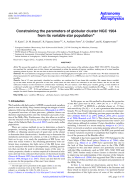 Constraining the Parameters of Globular Cluster NGC 1904 from Its Variable Star Population