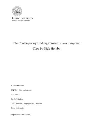 The Contemporary Bildungsromane: About a Boy and Slam by Nick Hornby