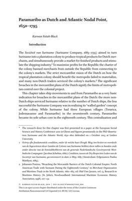 Paramaribo As Dutch and Atlantic Nodal Point, 1650–1795