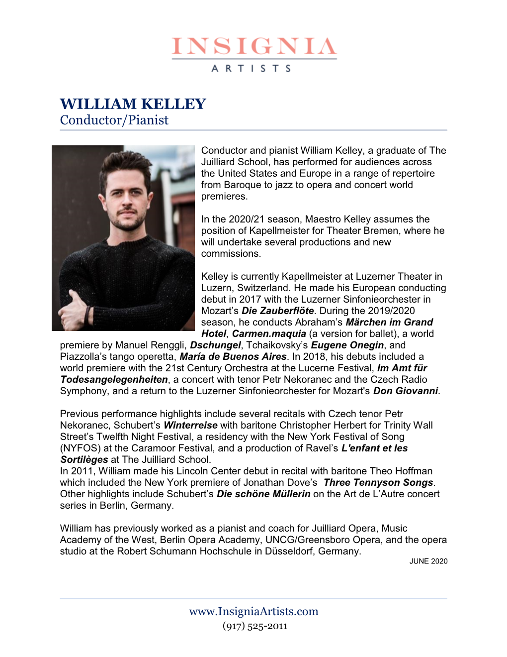 WILLIAM KELLEY Conductor/Pianist