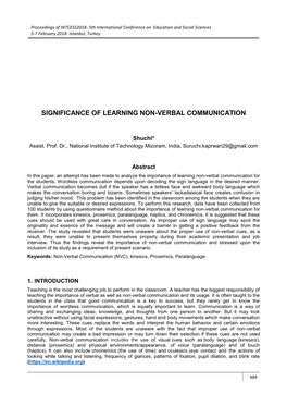 Significance of Learning Non-Verbal Communication