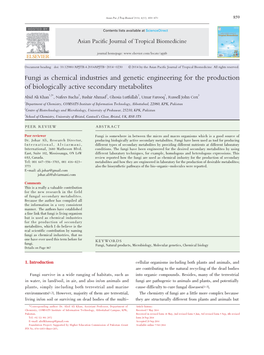 Fungi As Chemical Industries and Genetic Engineering for the Production of Biologically Active Secondary Metabolites