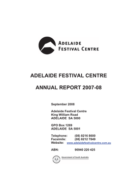 Adelaide Festival Centre Annual Report 2007-08