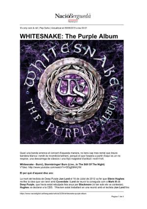 WHITESNAKE: the Purple Album