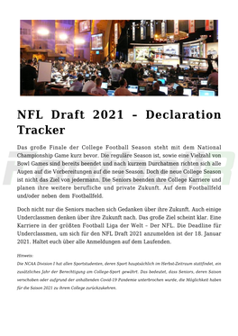 NFL Draft 2021 &#8211; Declaration Tracker