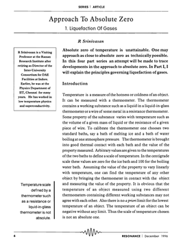 Approach to Absolute Zero 1