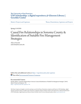 Causal Fire Relationships in Sonoma County & Identification of Suitable