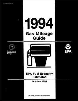 1994 Gas Mileage Guide: EPA Fuel Economy Estimates