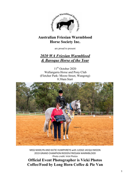 Australian Friesian Warmblood Horse Society Inc