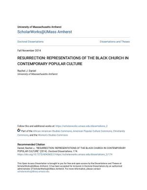 Resurrection: Representations of the Black Church in Contemporary Popular Culture