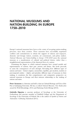 National Museums and Nation-Building in Europe 1750–2010