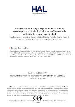 Recurrence of Stachybotrys Chartarum During Mycological And