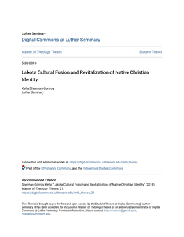 Lakota Cultural Fusion and Revitalization of Native Christian Identity