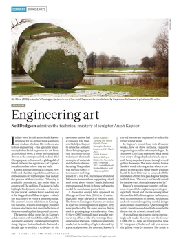 Engineering Art Neil Dodgson Admires the Technical Mastery of Sculptor Anish Kapoor