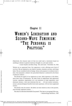 Women's Liberation and Second-Wave Feminism: “The