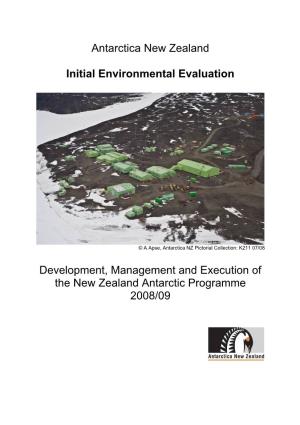 Antarctica New Zealand Initial Environmental Evaluation
