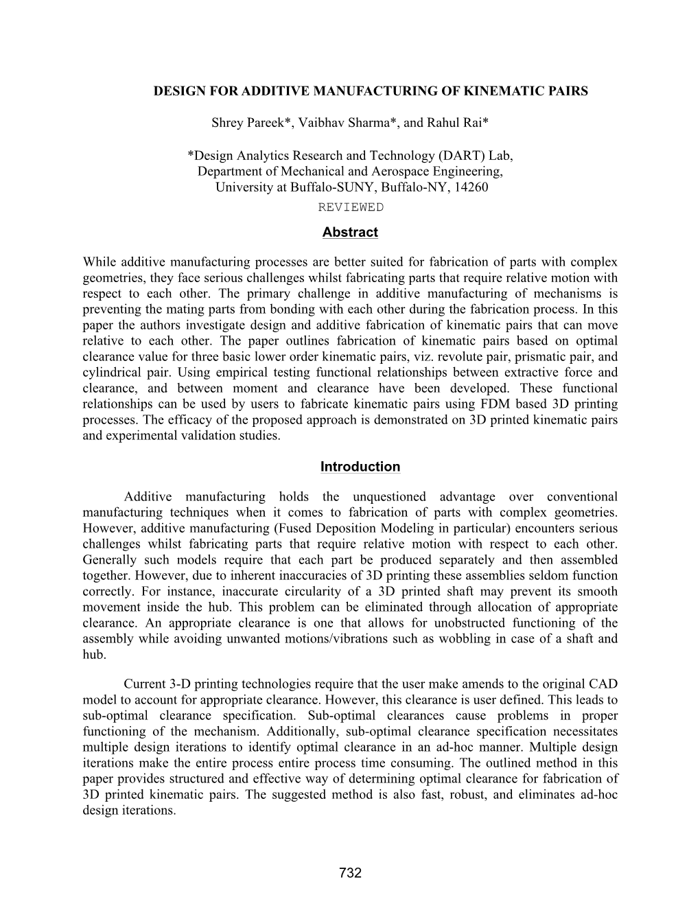 Design for Additive Manufacturing of Kinematic Pairs