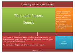 The Laois Papers Wills Etc