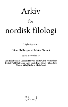 Arkiv Nordisk Filologi