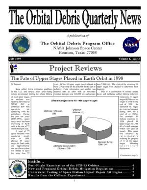 Project Reviews the Fate of Upper Stages Placed in Earth Orbit in 1998