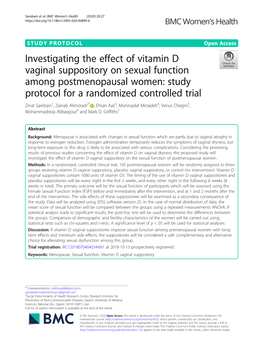 Investigating the Effect of Vitamin D Vaginal Suppository on Sexual