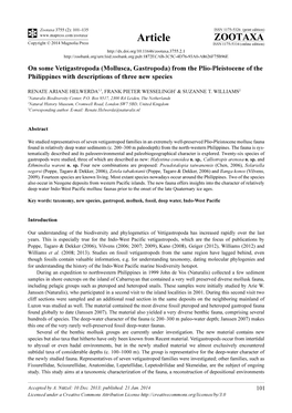 On Some Vetigastropoda (Mollusca, Gastropoda) from the Plio-Pleistocene of the Philippines with Descriptions of Three New Species