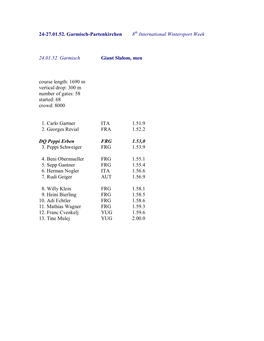 24-27.01.52. Garmisch-Partenkirchen 8 International Wintersport